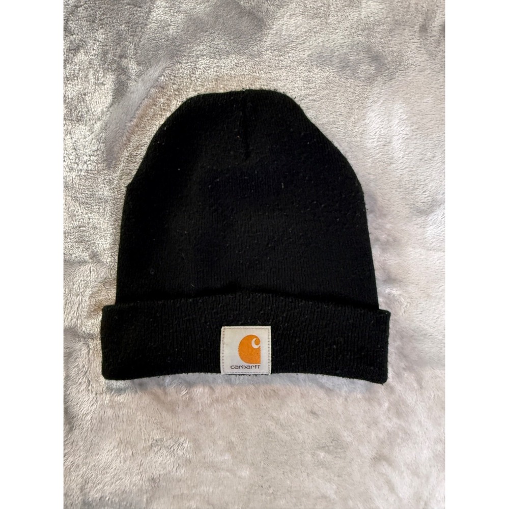 Carhartt Knit Cuffed Beanie Hat A18 Mens OS Black Stretch
